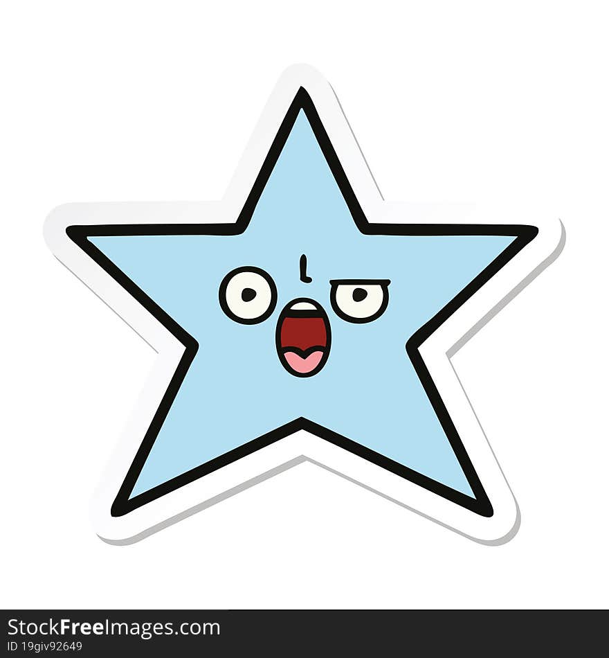 sticker of a cute cartoon star fish