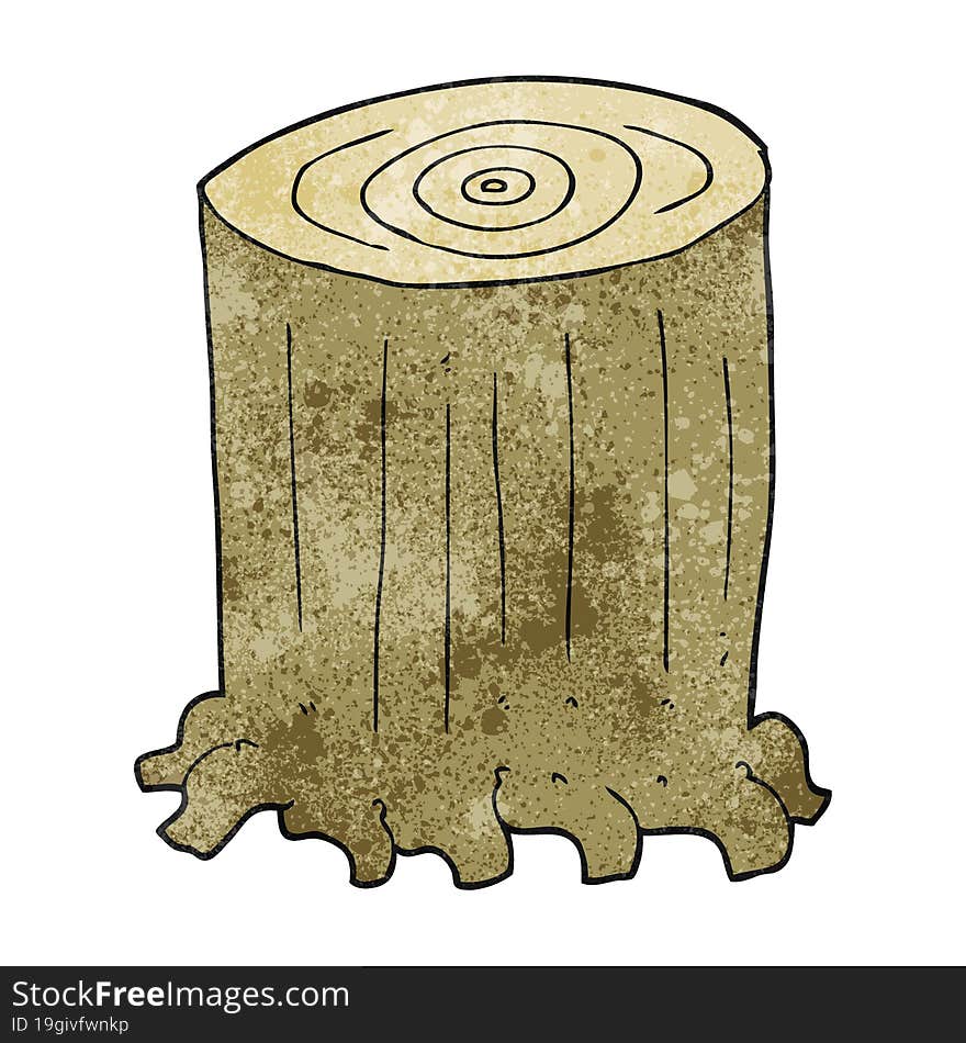 Textured Cartoon Tree Stump