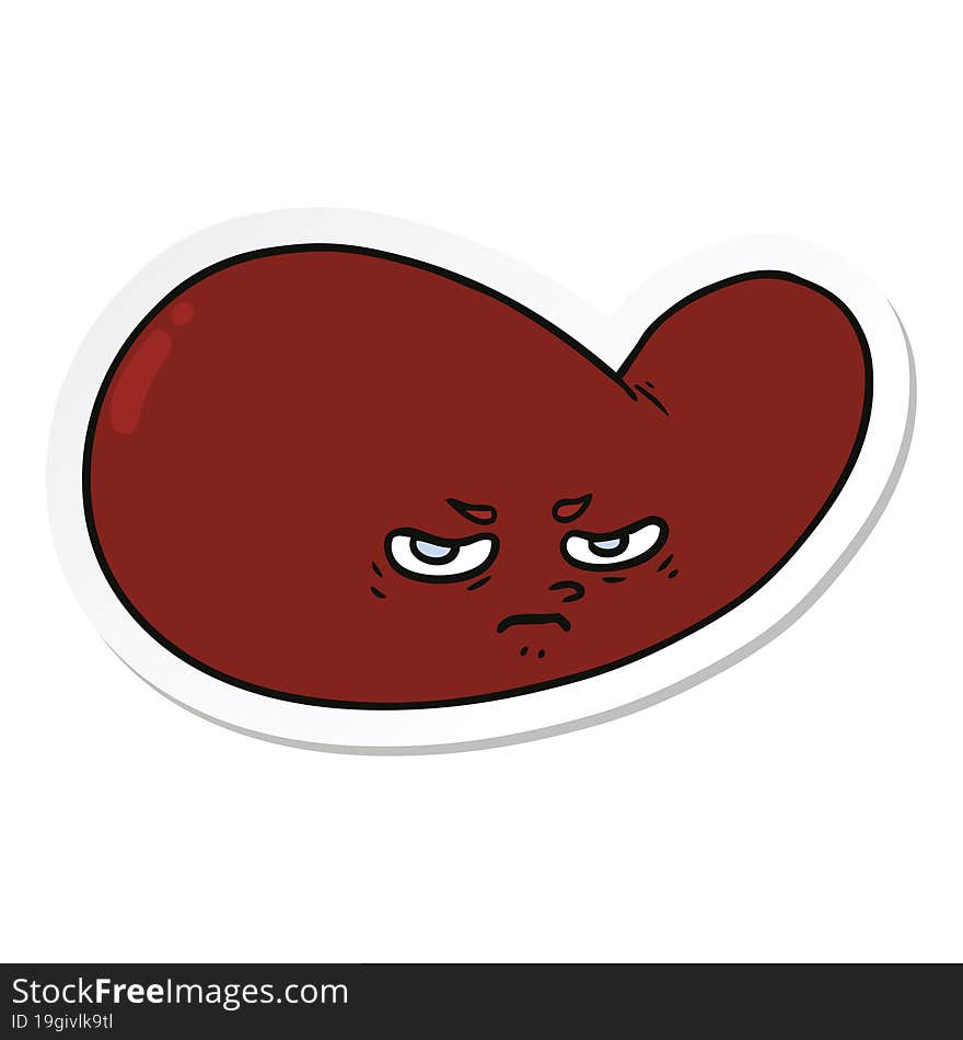 Sticker Of A Cartoon Gall Bladder