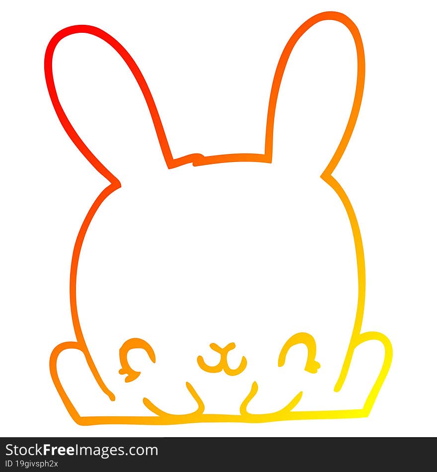 warm gradient line drawing of a cartoon rabbit