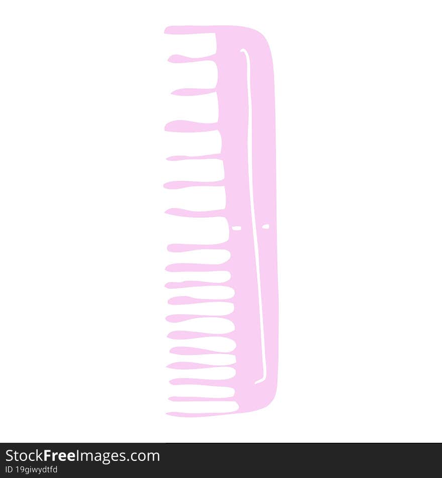 flat color illustration of a cartoon comb