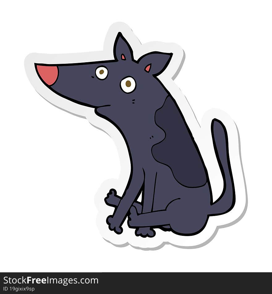 Sticker Of A Cartoon Dog