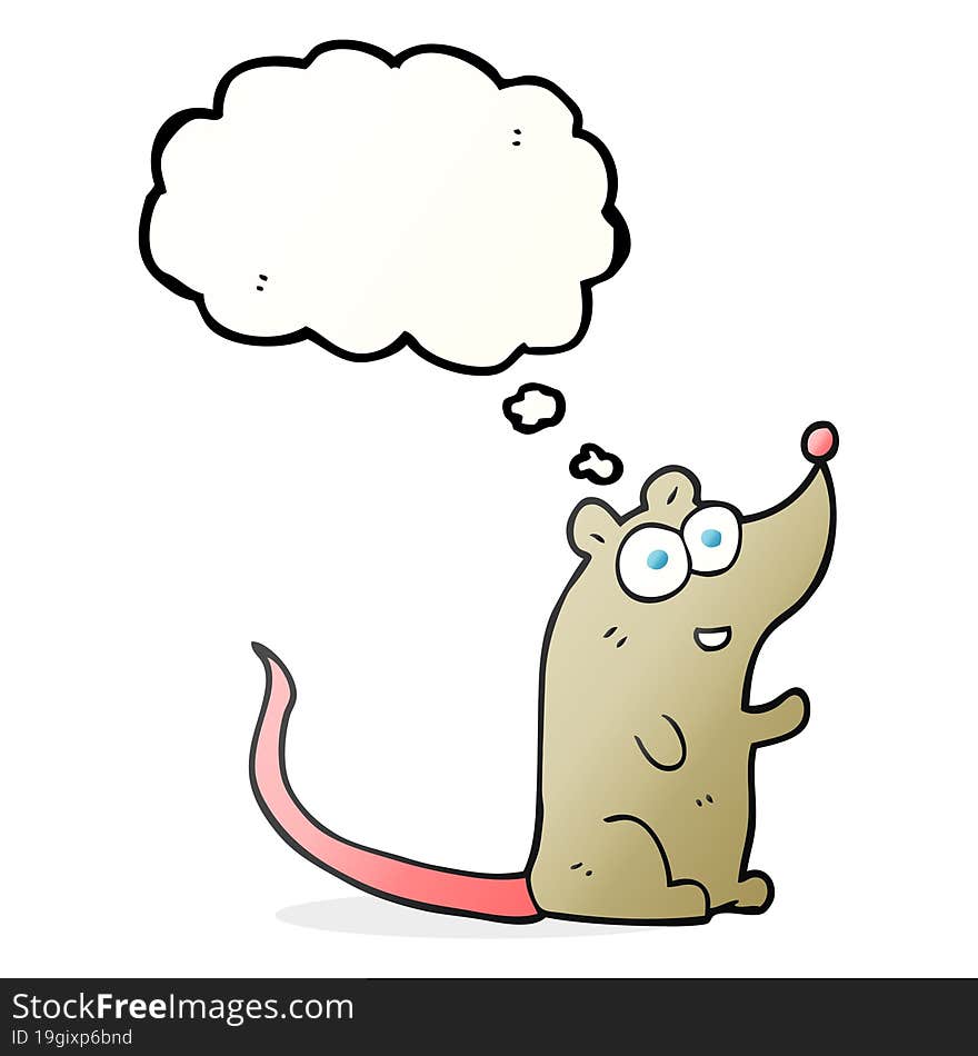 freehand drawn thought bubble cartoon mouse