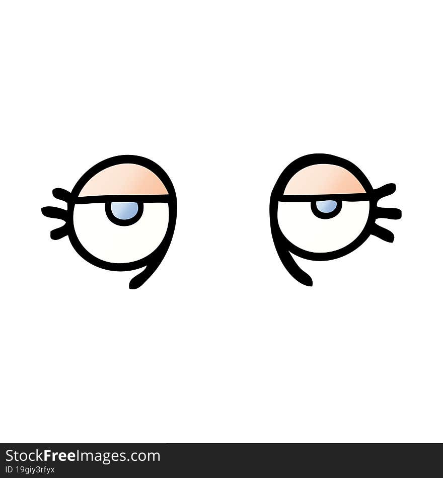 vector gradient illustration cartoon tired eyes