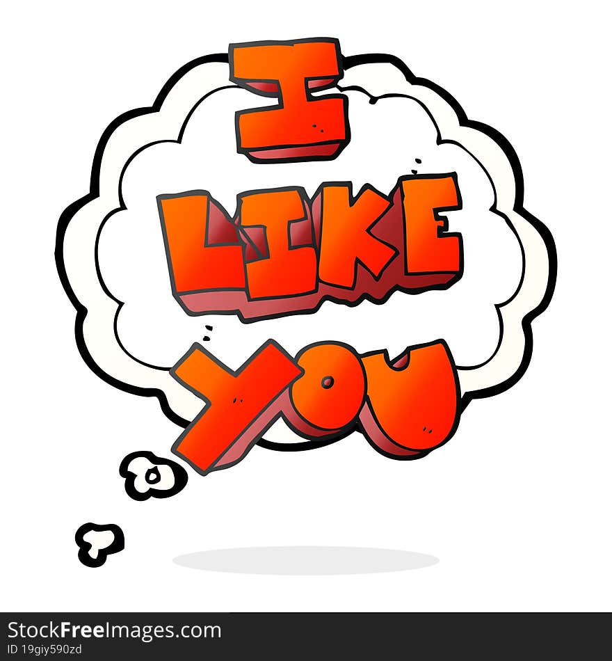 I like you thought bubble cartoon symbol