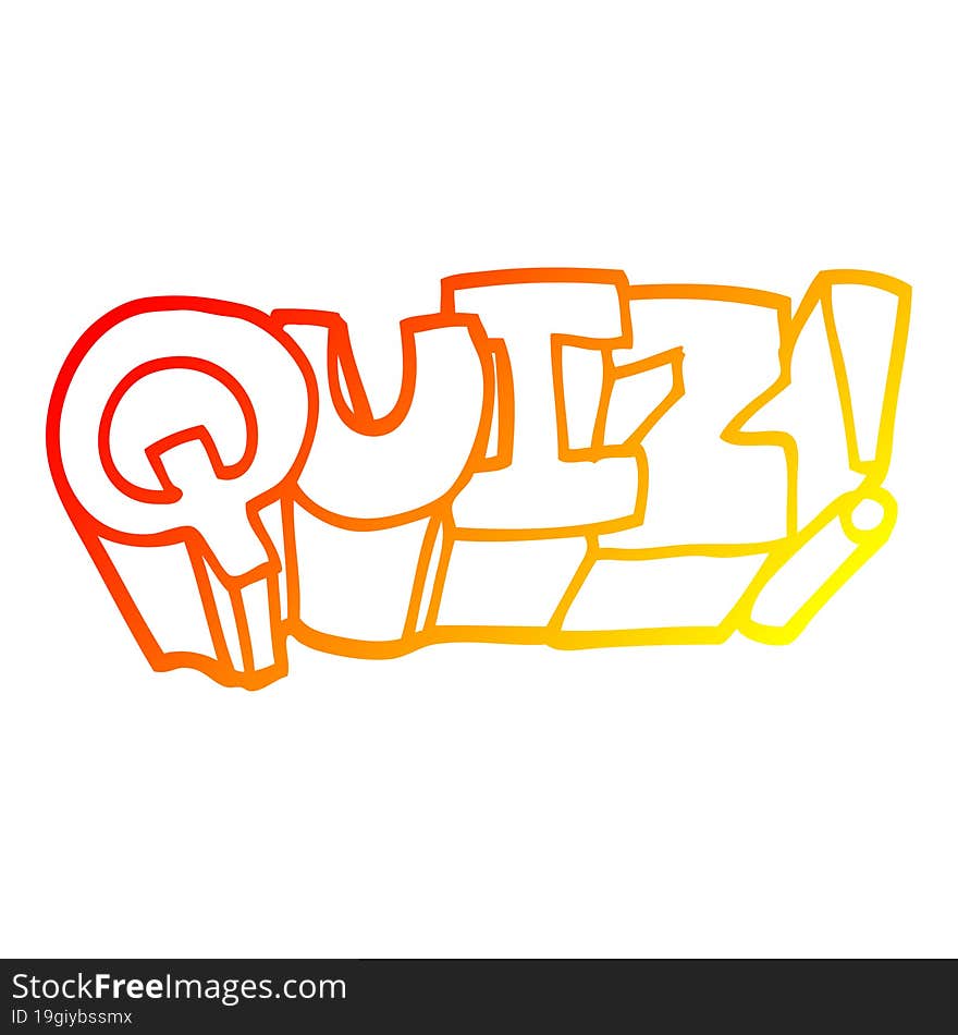 Warm Gradient Line Drawing Cartoon Quiz Symbol