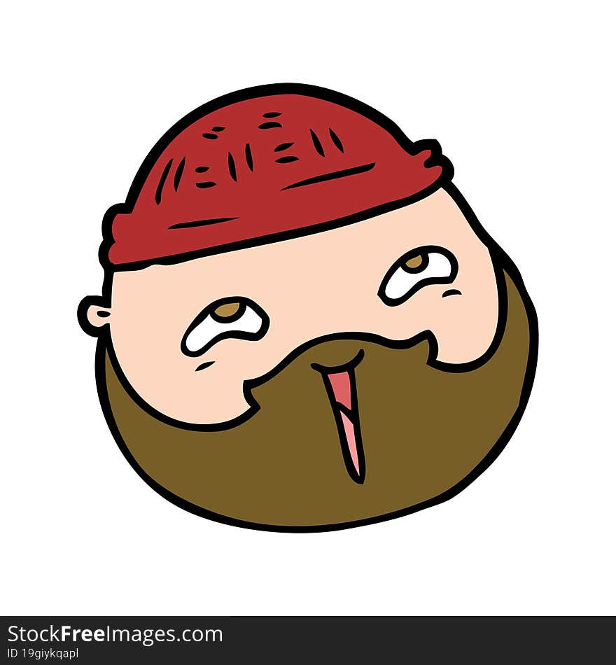 cartoon male face with beard. cartoon male face with beard