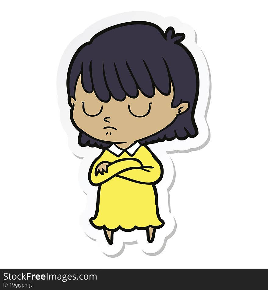 sticker of a cartoon woman