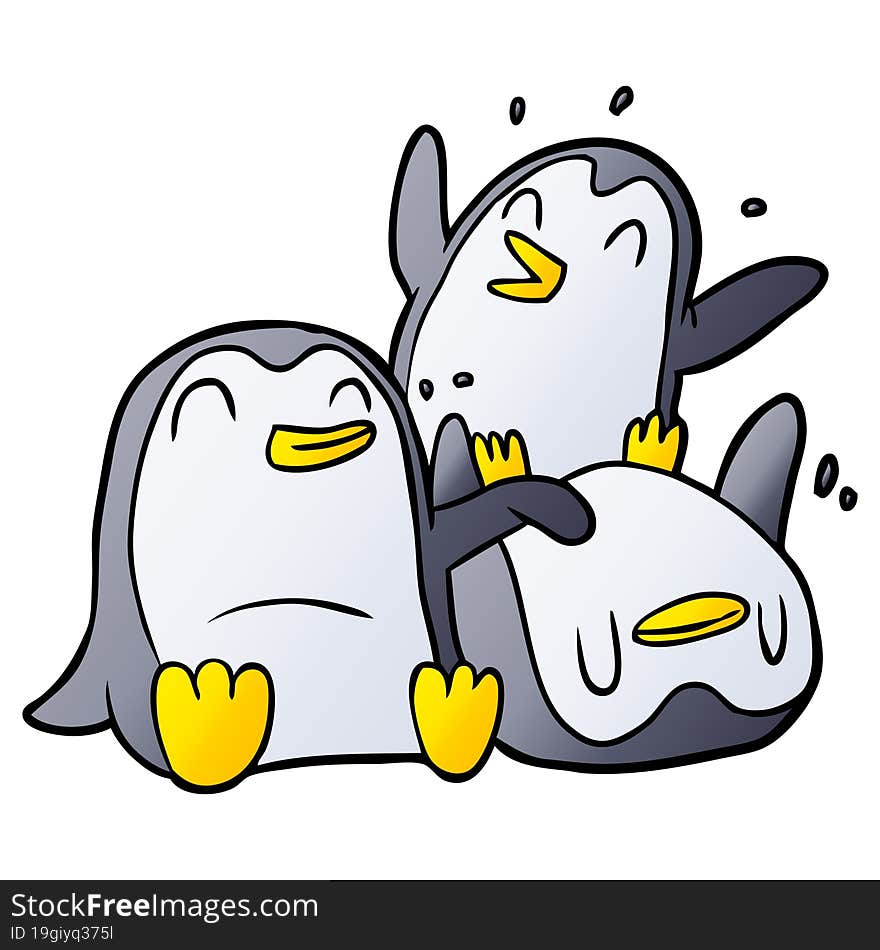 cartoon happy penguins. cartoon happy penguins