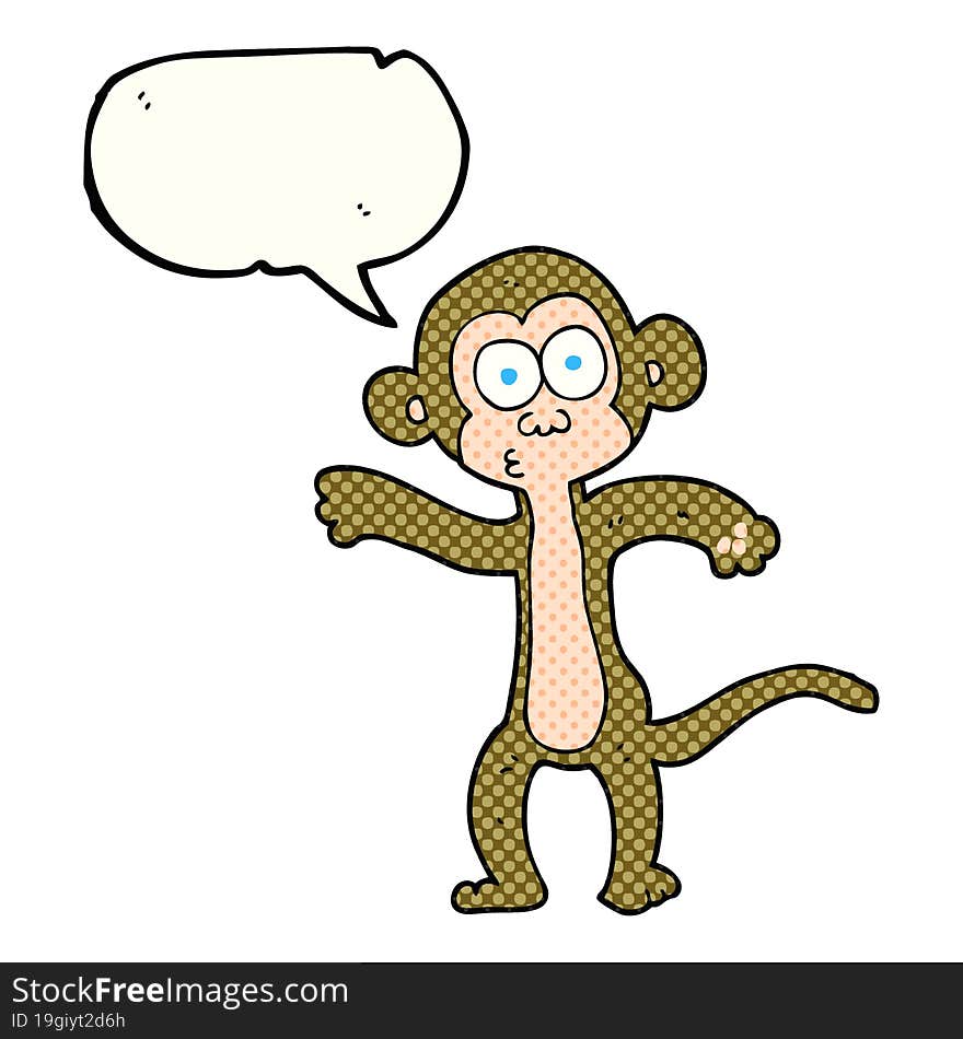 comic book speech bubble cartoon monkey