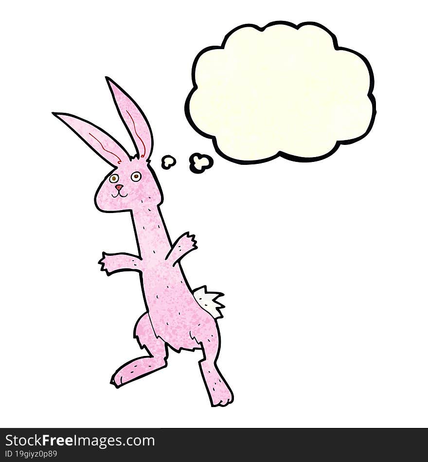 cartoon rabbit with thought bubble