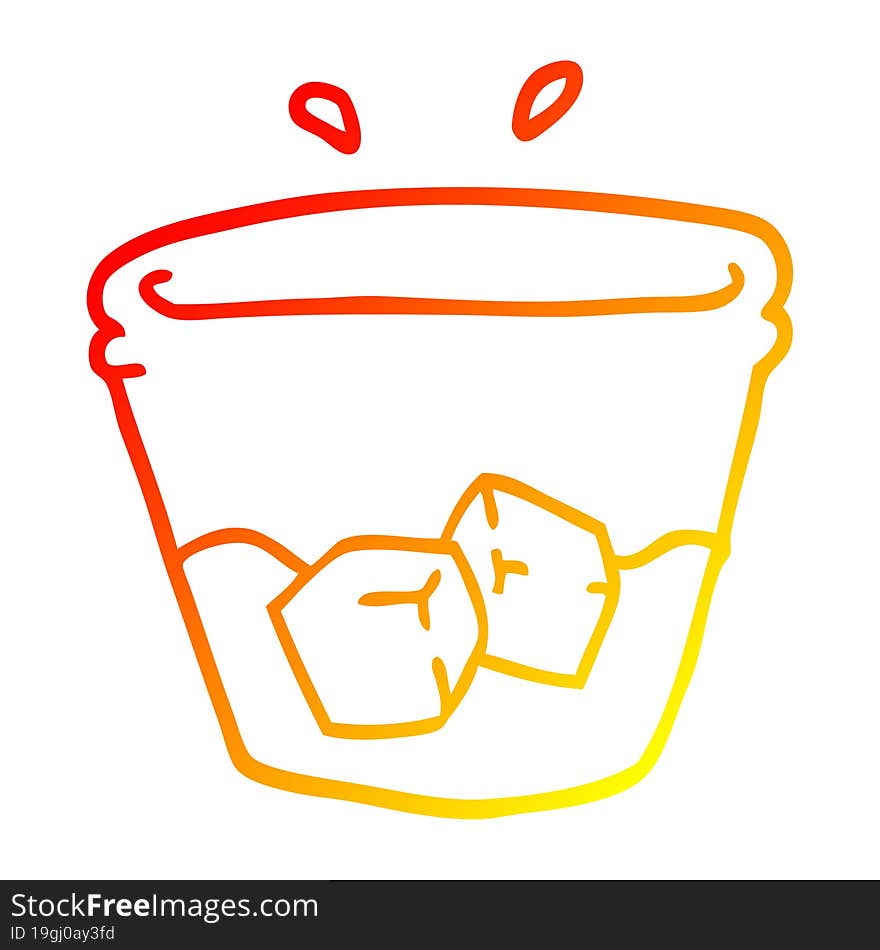 Warm Gradient Line Drawing Cartoon Drink In Glass Tumbler