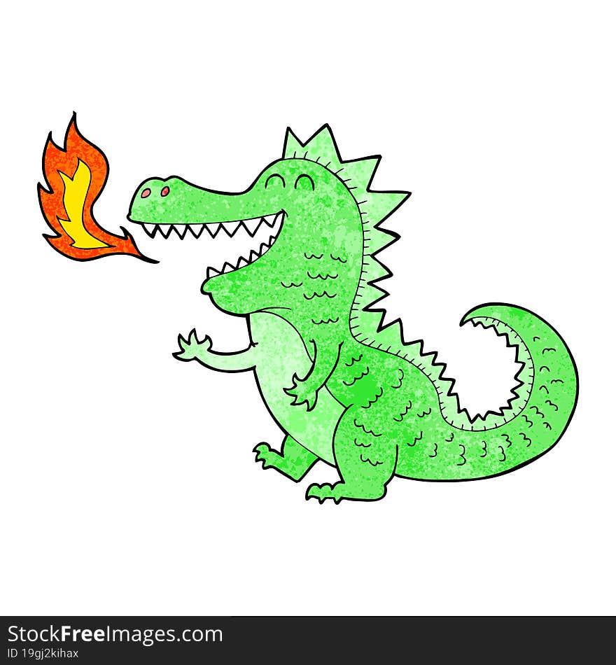 cartoon fire breathing dragon