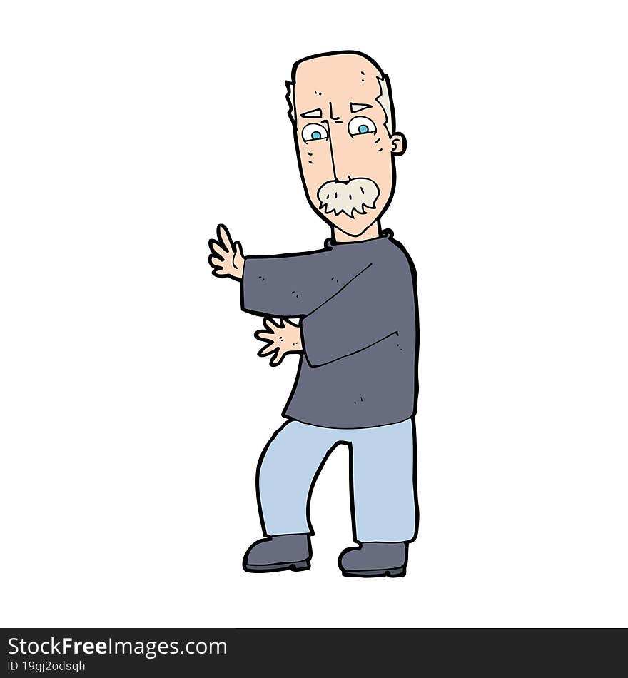 cartoon angry old man