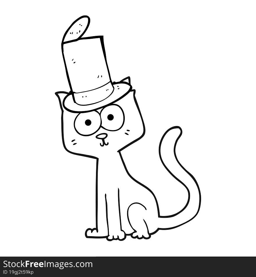 black and white cartoon cat