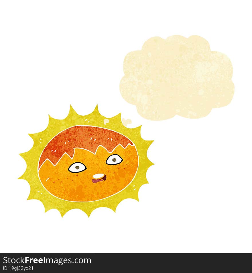 Cartoon Sun With Thought Bubble