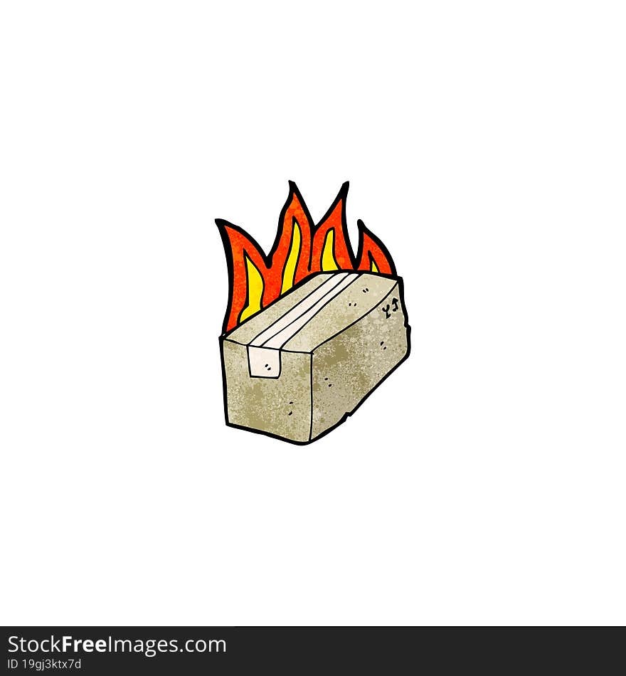 flaming box cartoon