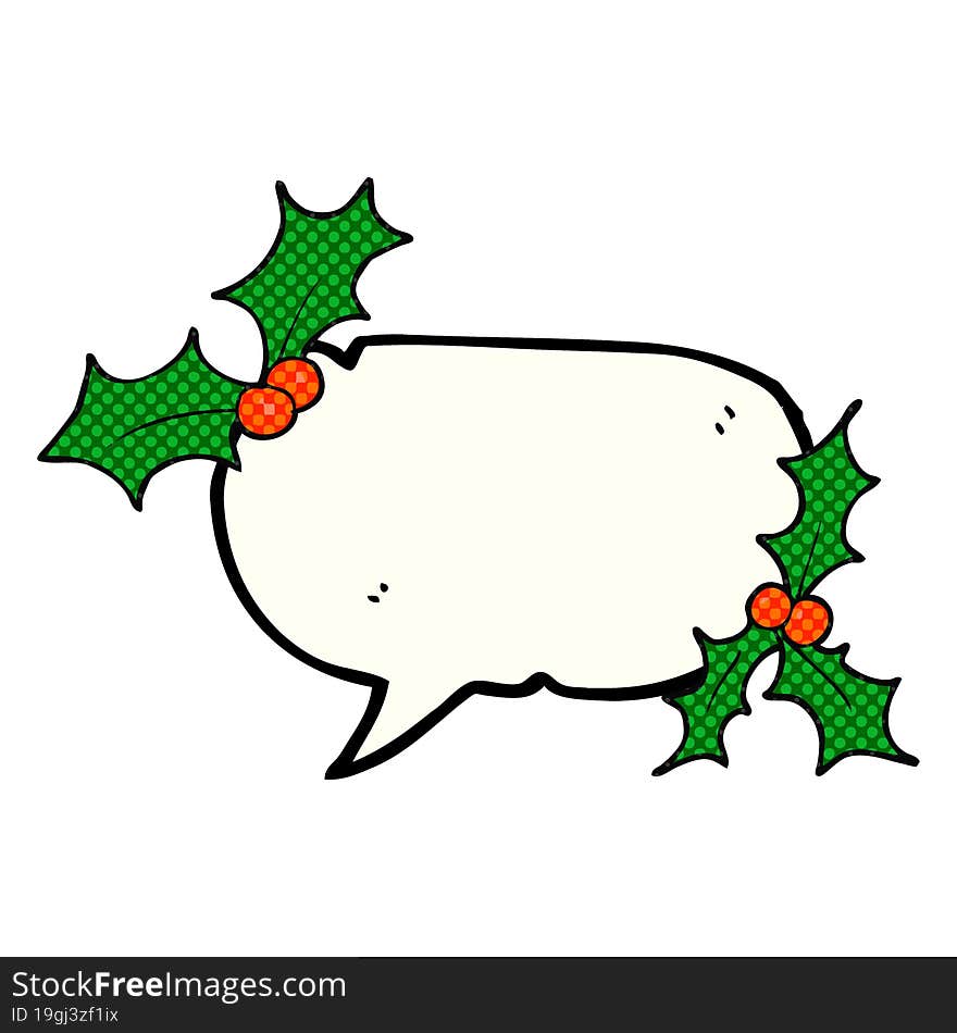 comic book speech bubble cartoon christmas holly