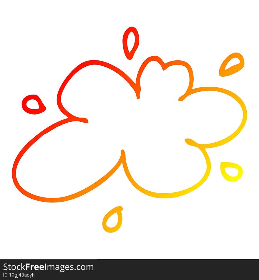 warm gradient line drawing cartoon water splash