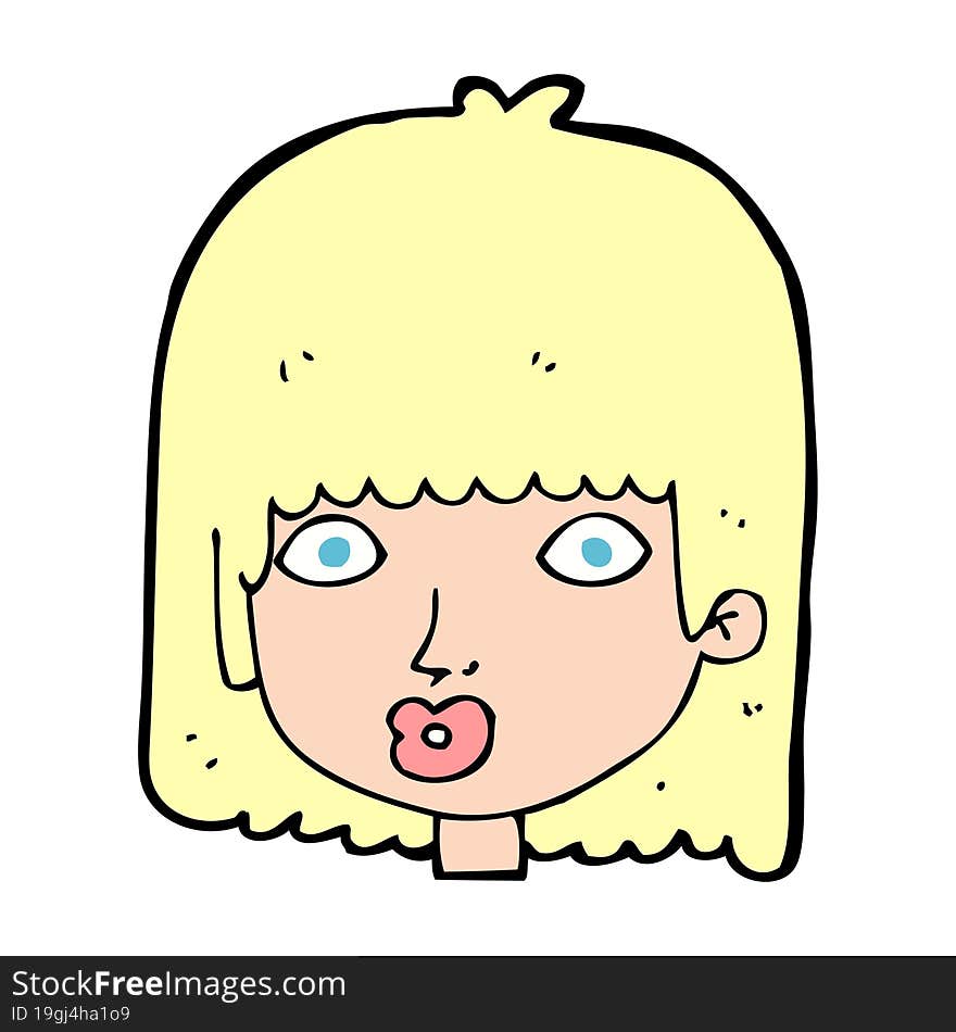 cartoon surprised woman