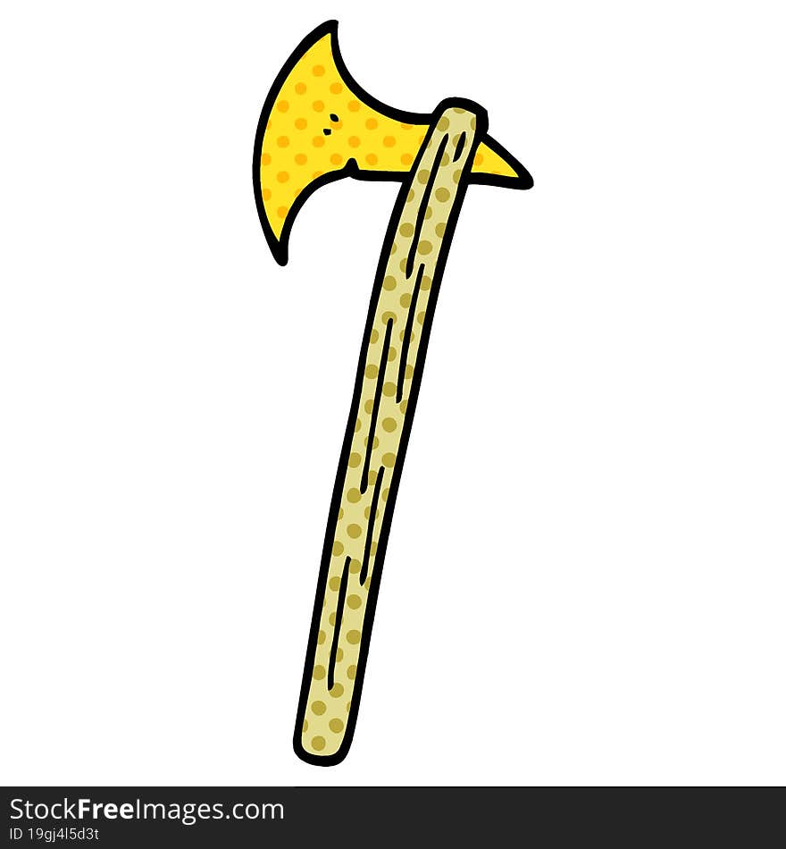 cartoon doodle golden large axe