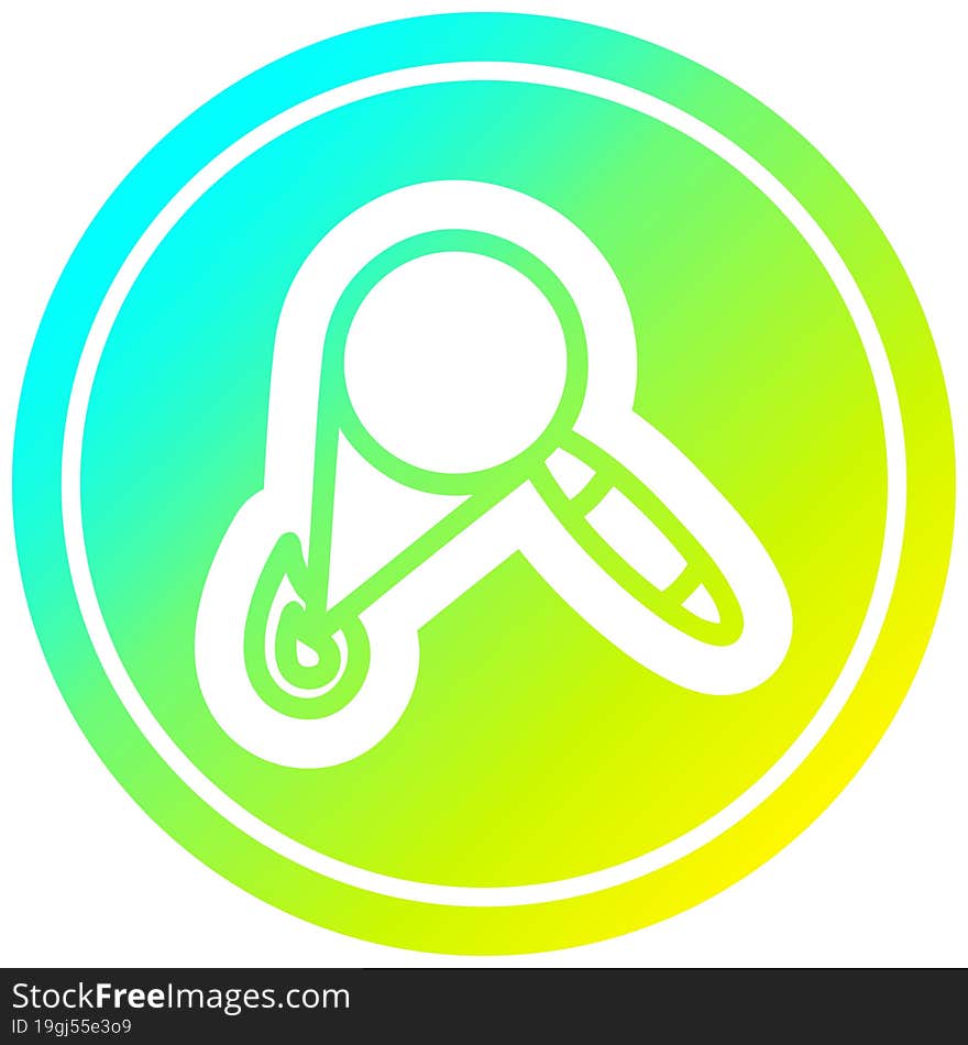 magnifying glass burning circular in cold gradient spectrum