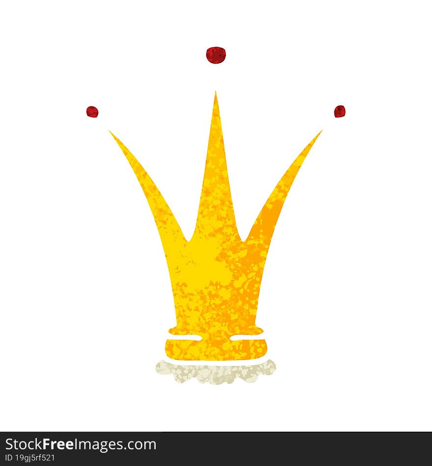 Quirky Retro Illustration Style Cartoon Gold Crown