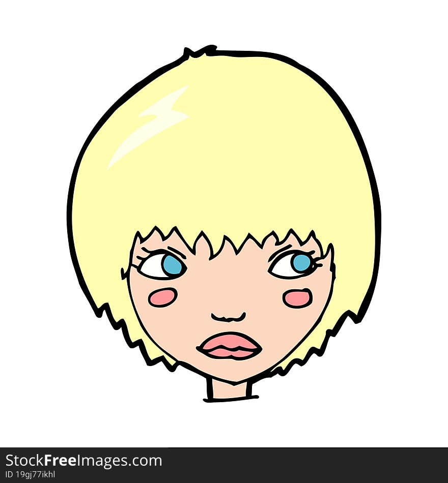 cartoon unhappy girl