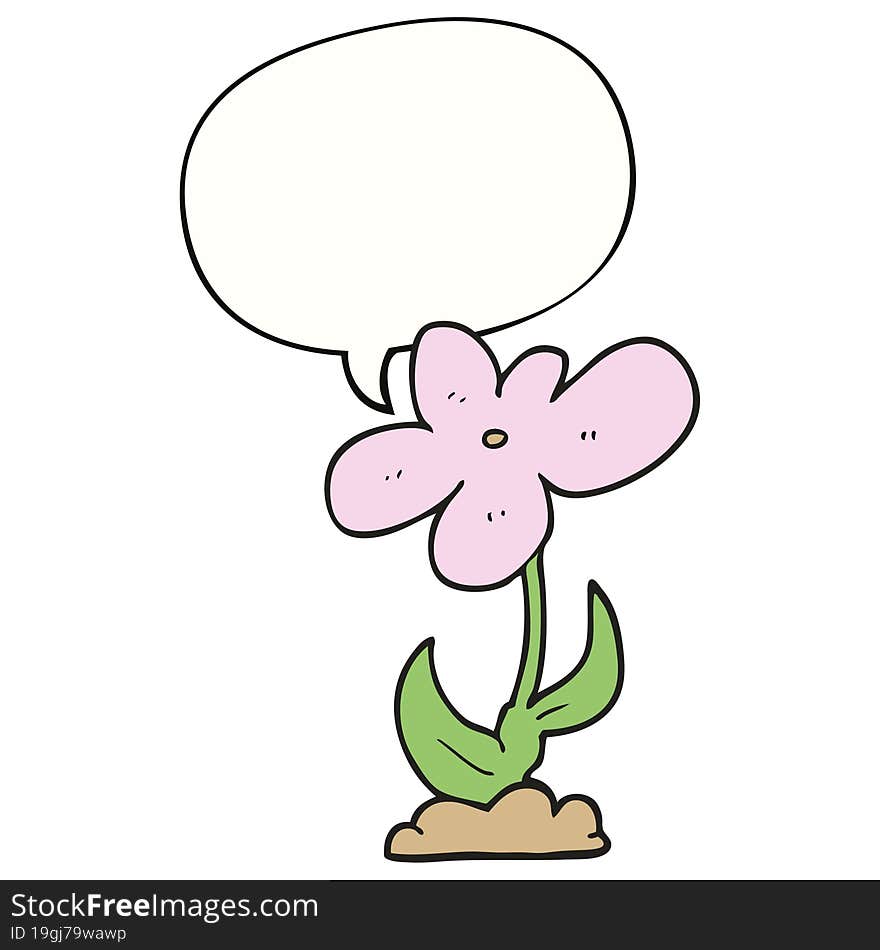 cartoon flower and speech bubble