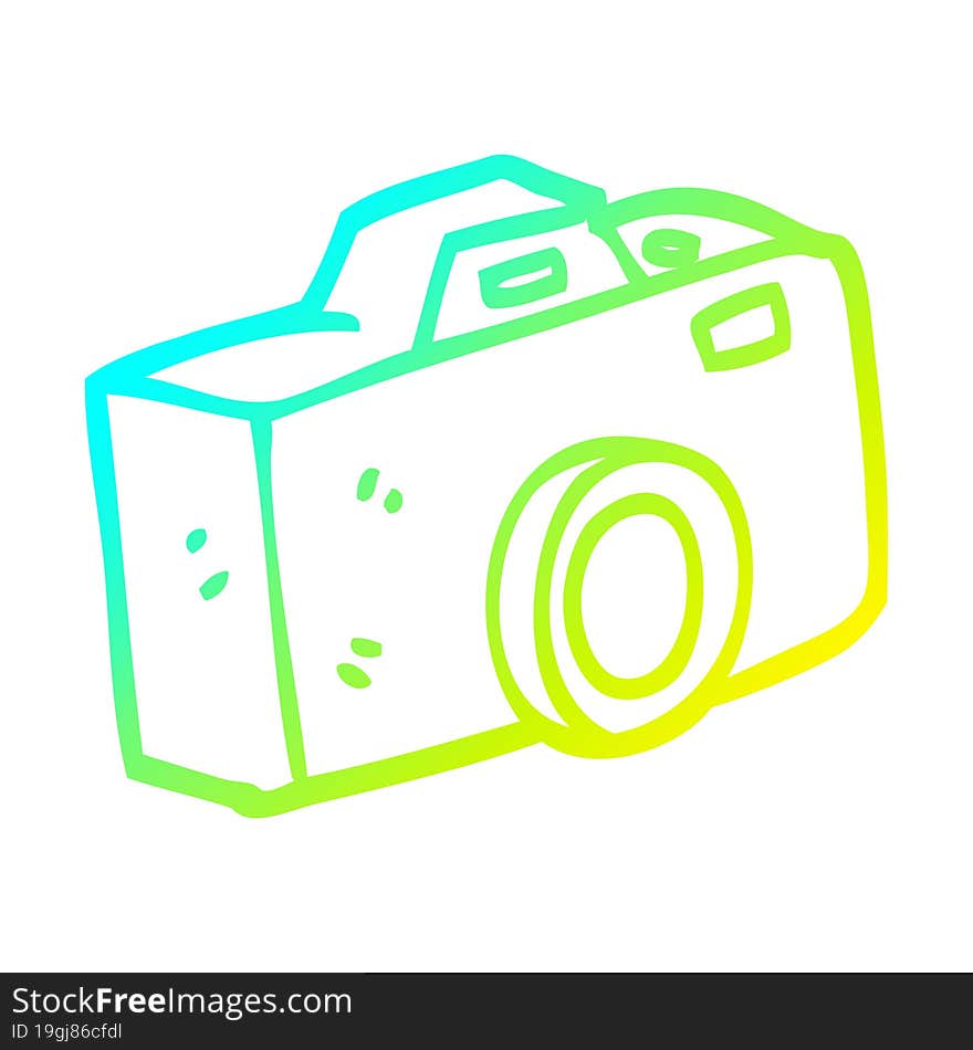 Cold Gradient Line Drawing Cartoon Camera