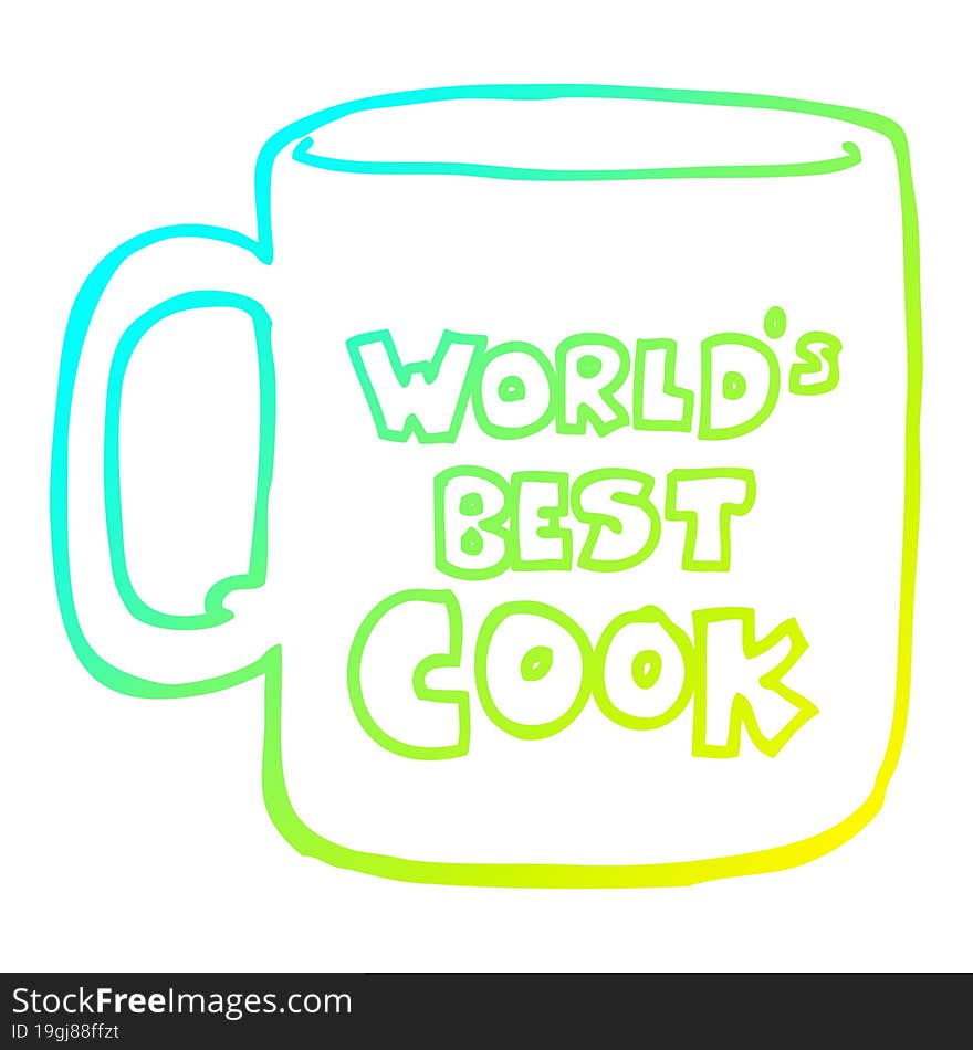 cold gradient line drawing worlds best cook mug