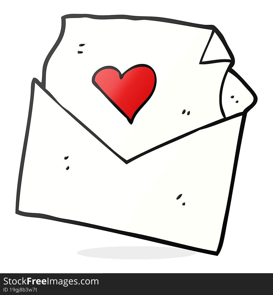 freehand drawn cartoon love letter