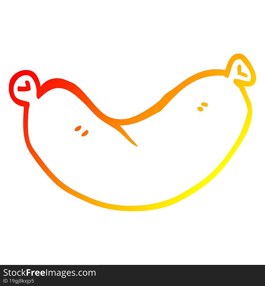 warm gradient line drawing cartoon sausage