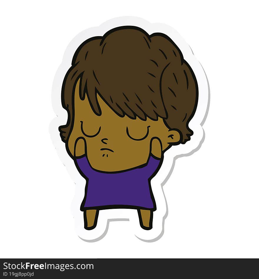 sticker of a cartoon woman