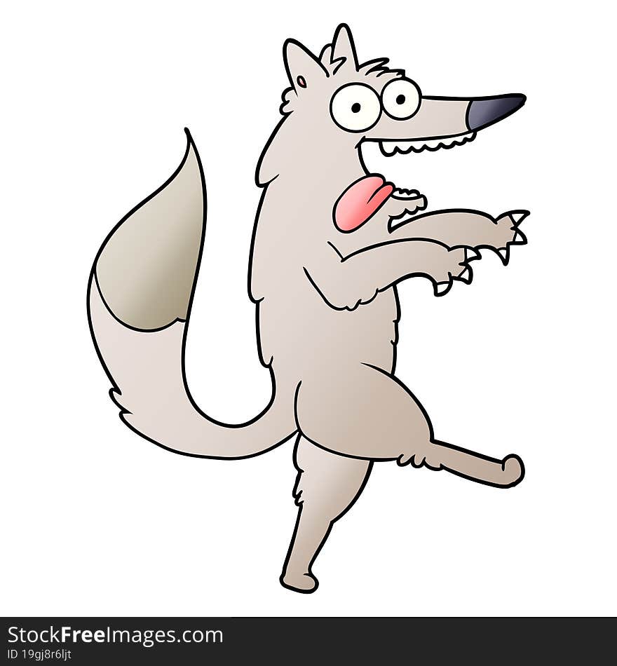 crazed cartoon wolf. crazed cartoon wolf