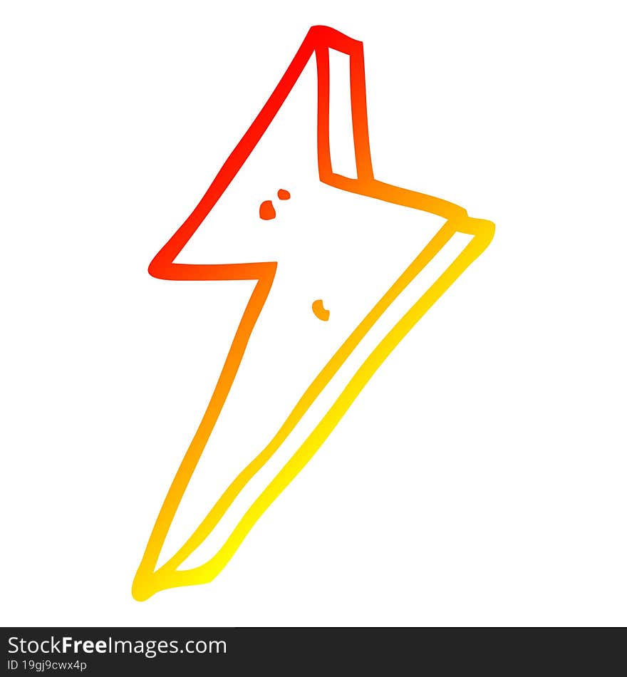 warm gradient line drawing cartoon lightning