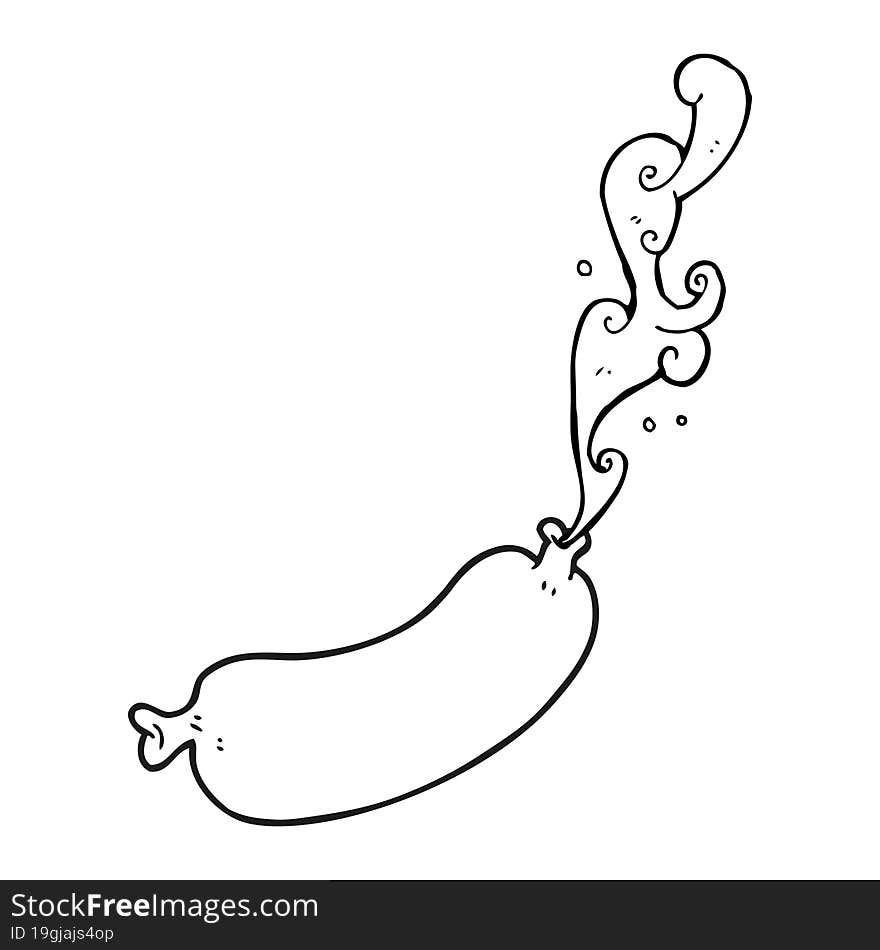 black and white cartoon squirting sausage