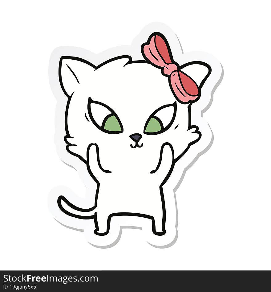 sticker of a cartoon cat