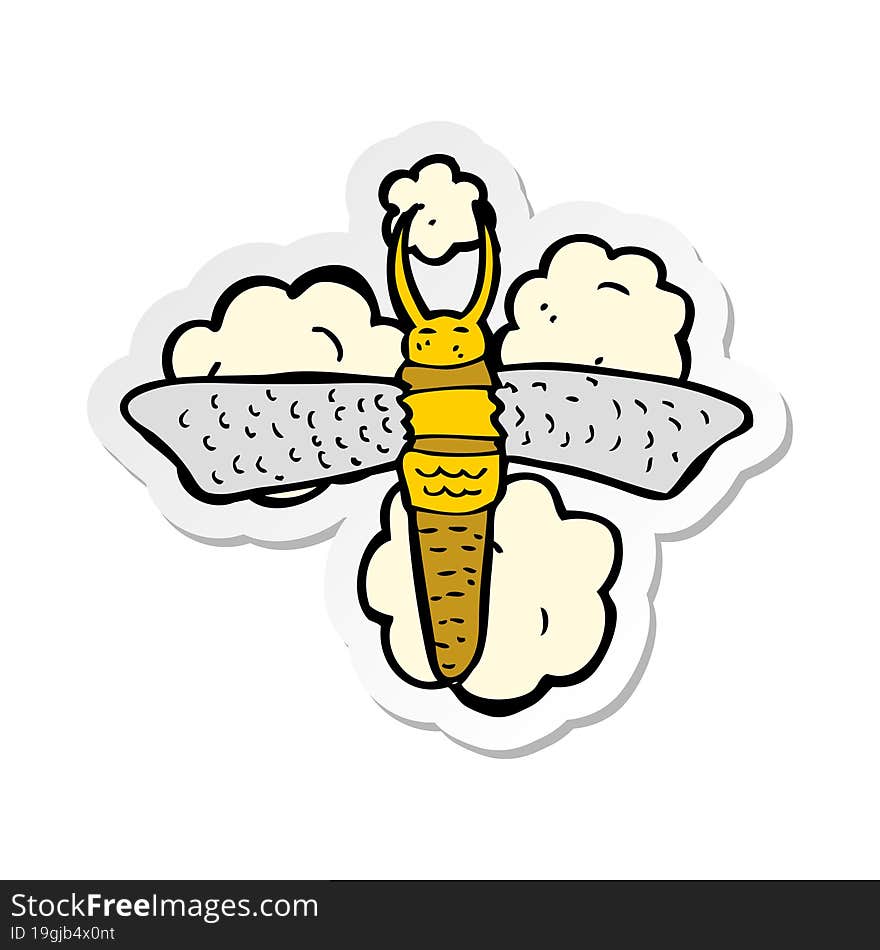 sticker of a cartoon bug