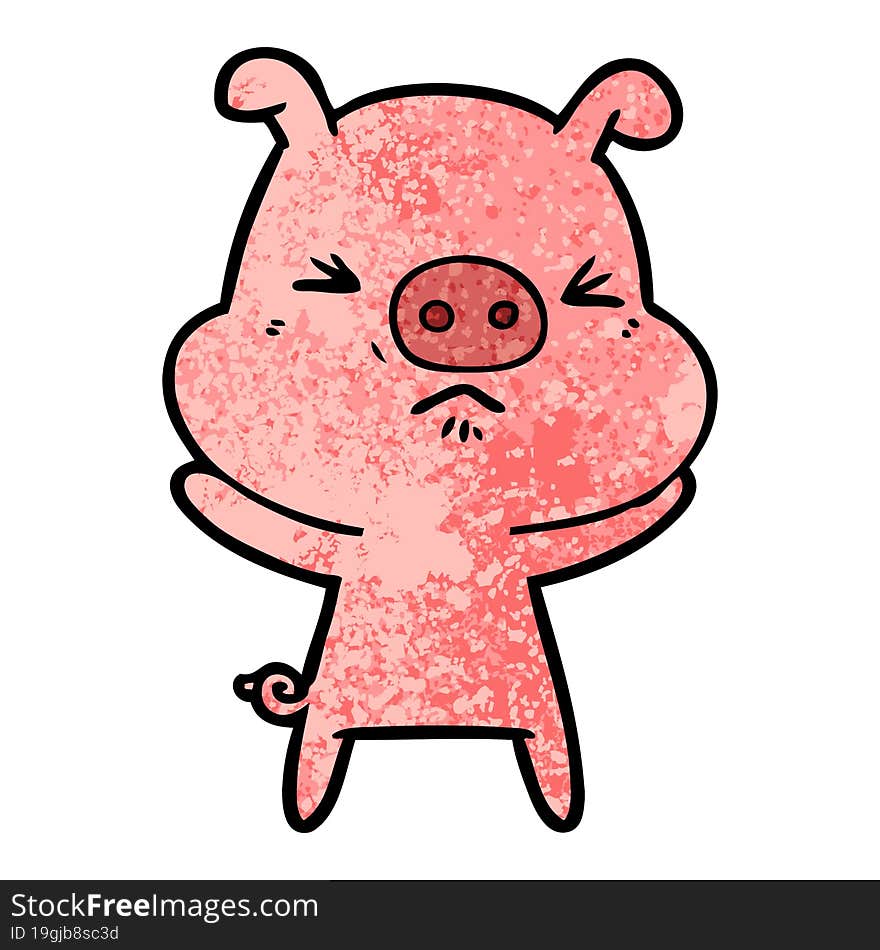 cartoon angry pig. cartoon angry pig