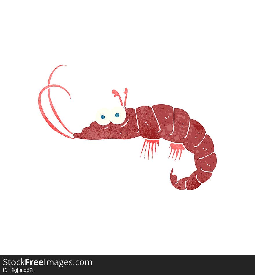 retro cartoon shrimp