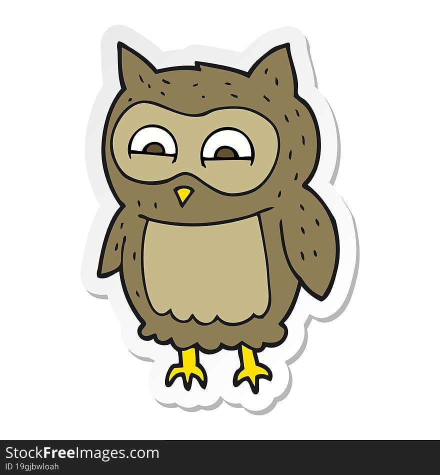 sticker of a cartoon owl