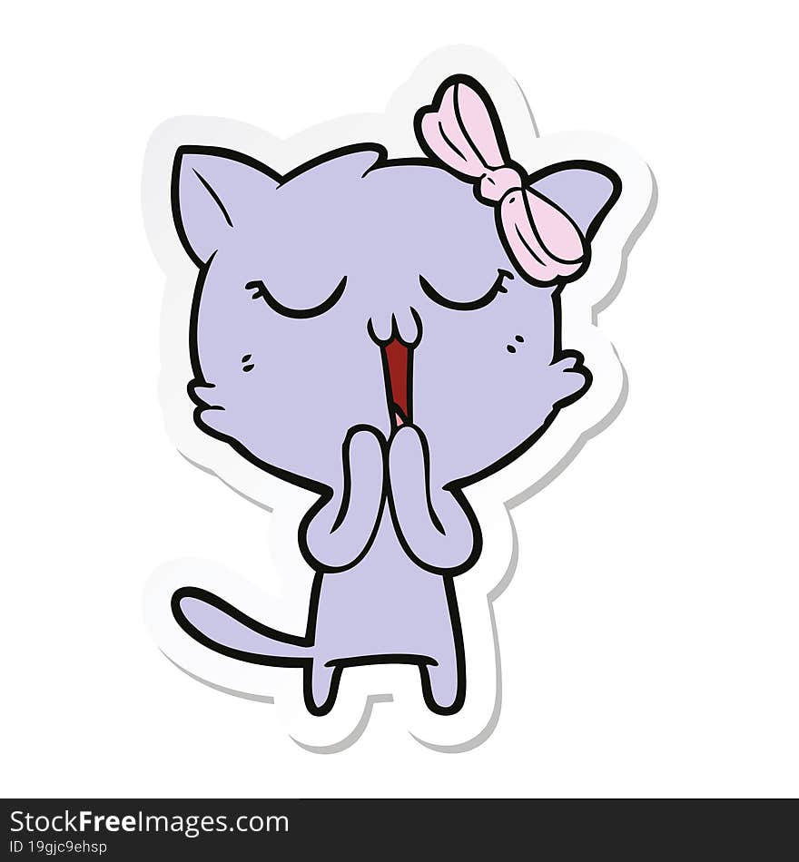 Sticker Of A Cartoon Cat