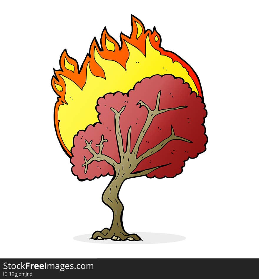 Cartoon Burning Tree