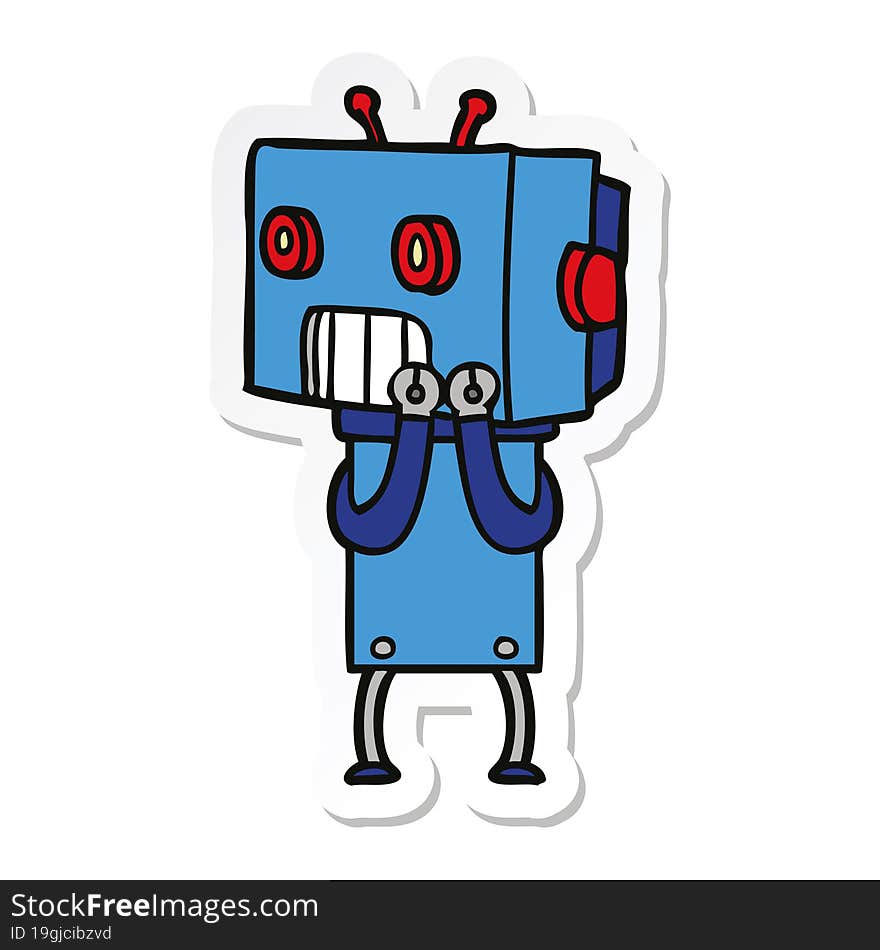 sticker of a cartoon robot