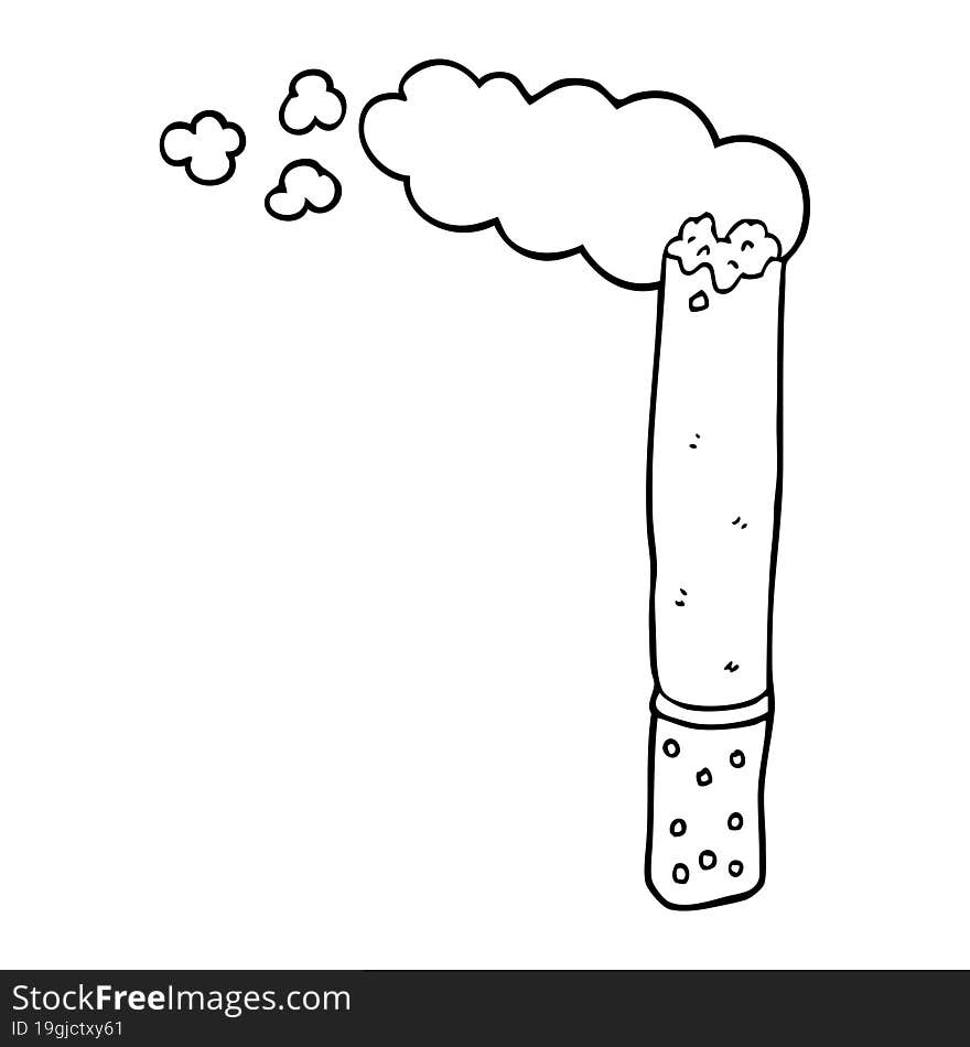 Line Drawing Cartoon Cigarette