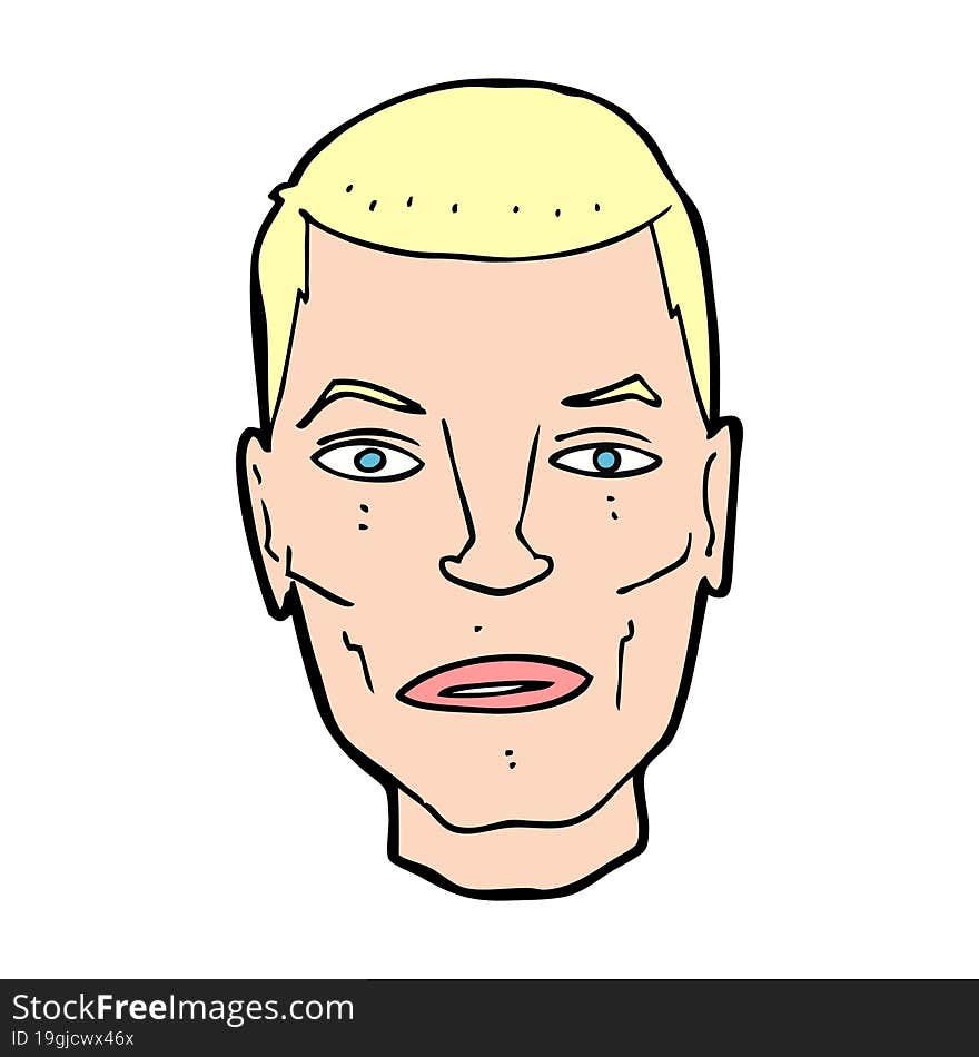 cartoon serious male face