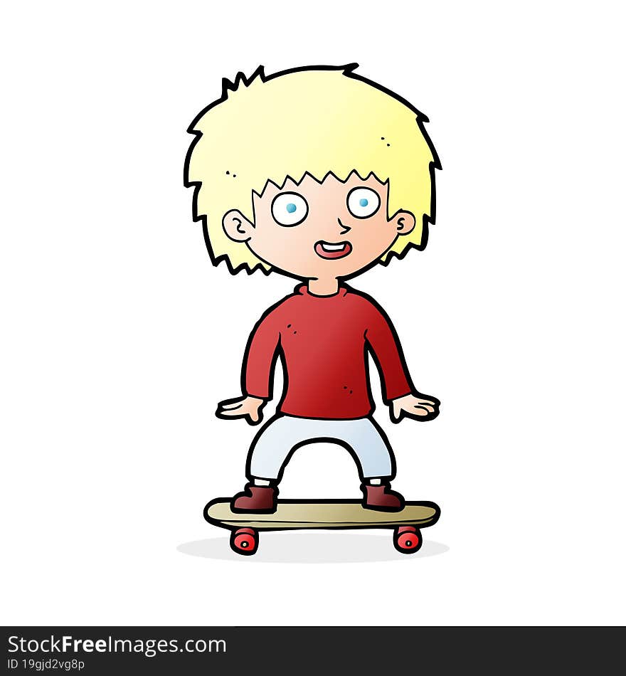 cartoon boy on skateboard