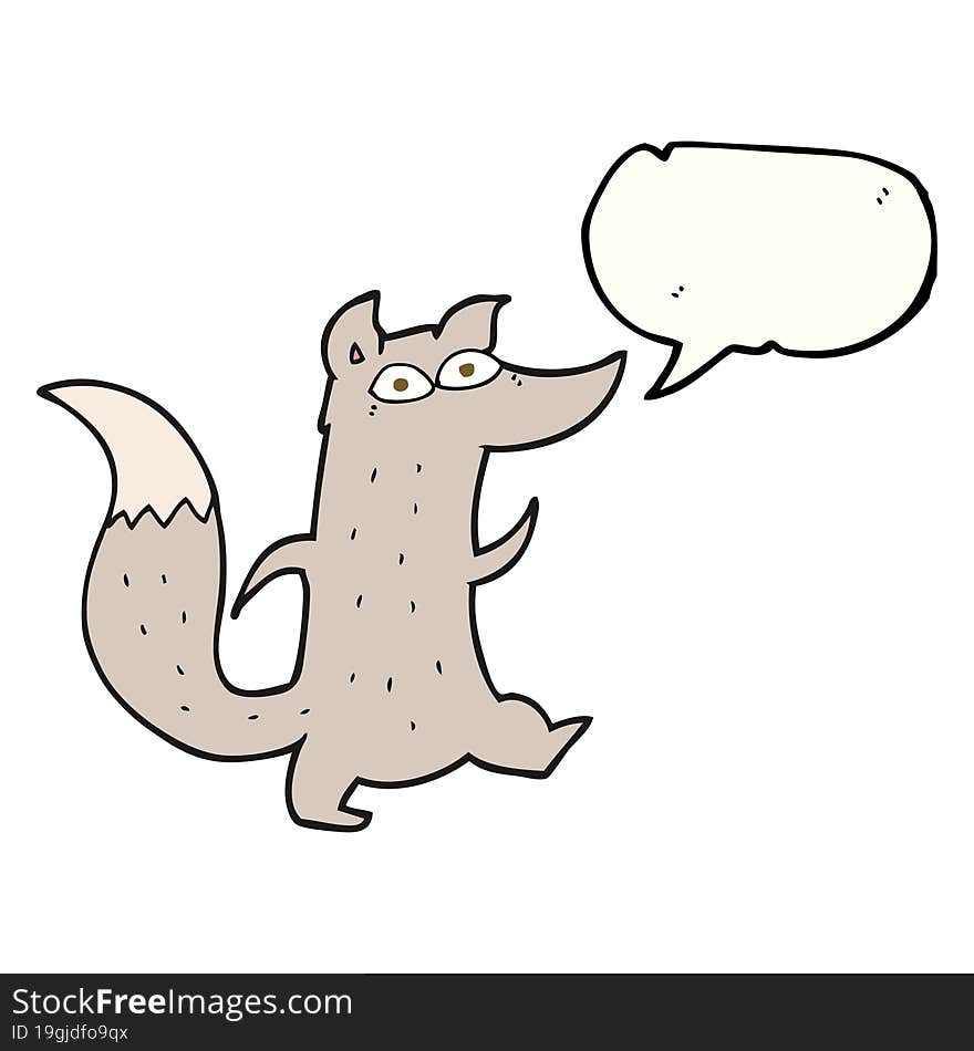 speech bubble cartoon cute wolf