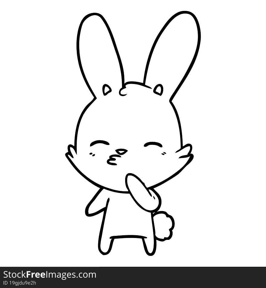 curious bunny cartoon. curious bunny cartoon